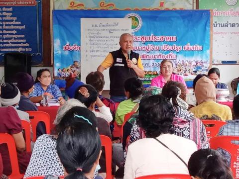 ภาพกิจกรรมการจัดประชุมประชาคมท้องถิ่นระดับตำบล ร่างแผนพัฒนาท้องถิ่น (พ.ศ. 2566-2570)